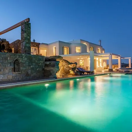 Gorgeous Mykonos 12 Bedrooms Nova Light Private Pool Panoramic Sea Views Elia Villa *